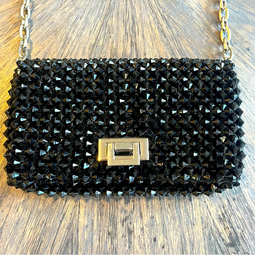 Elegant Black Zara Studded Clutch